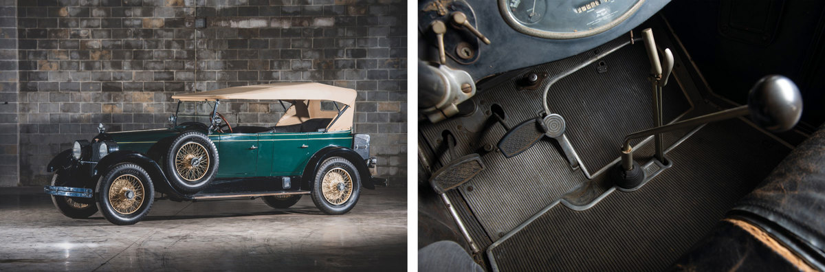 1926 Duesenberg Model A Touring by Millspaugh & Irish offered at RM Sotheby’s The Guyton Collection live auction 2019